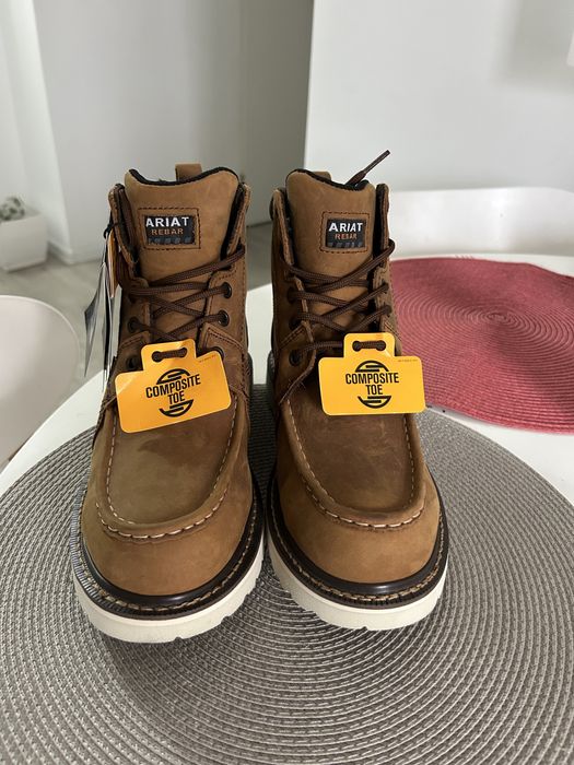 ARIAT Women's Rebar Wedge Moc Toe H20 Aged Honey, marimea 38,5