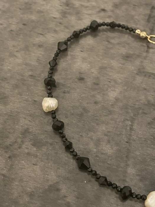 Colier cu perle si margele turmalina