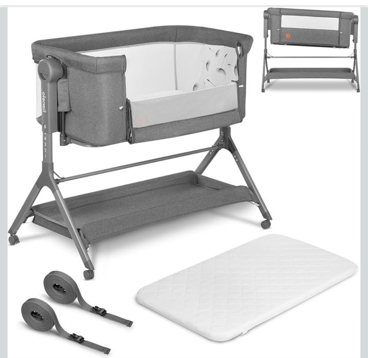 Бебешка кошара Next to me 3 в 1 Lionelo Leonie Plus люлееща се