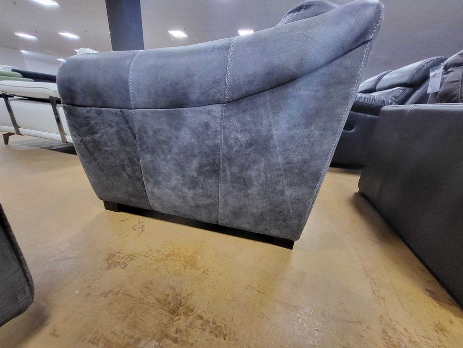 Сив кожен диван двойка "Galeria" - естествена кожа телешки бокс