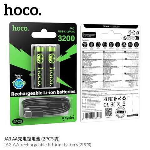 Hoco JA3 JA4 перезаряжаемые литиевые AA-батарейки Rechargeable Battery