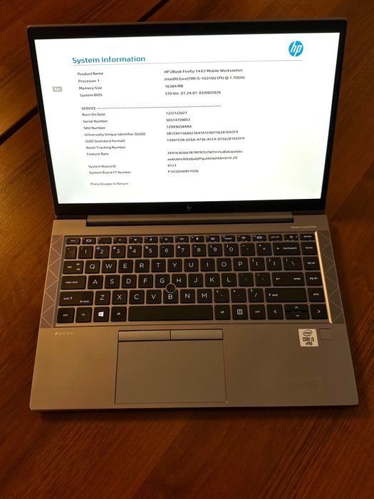 laptop Hp ZBook Firefly 14 G7 Mobile Workstation intel i5-10310U 16GB/32GB ram 256gb SSD Win11P 14inch FHD touchscreen factura TVA inclus
