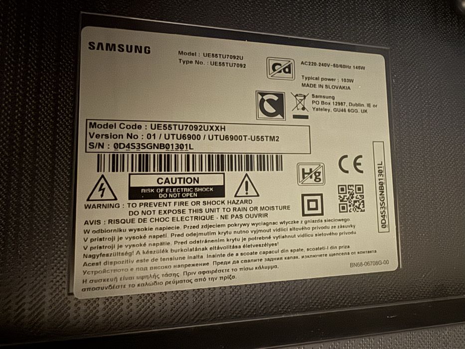 С повреда - Smart TV Samsung 55”