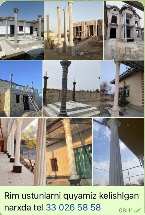 Rim ustunlari quyamiz