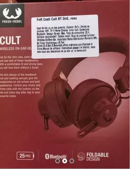 Casti On-Ear Fresh 'n Rebel Cult, Bluetooth, Autonomie 20 ore