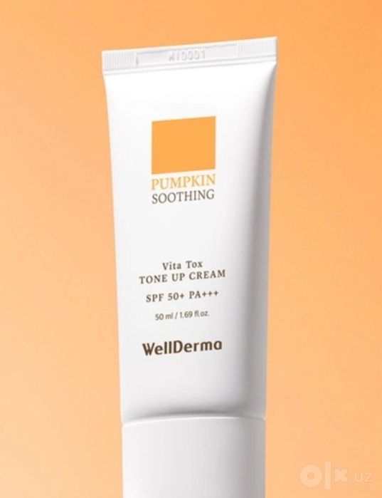 Spf, quyoshdan saqlovchi. ​WellDerma Pumpkin Soothing Vita Tox Tone Up
