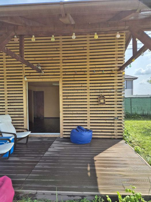 Cabana construita din 2 containere 32 mp + terasa 21 mp. Doar 19,900 !