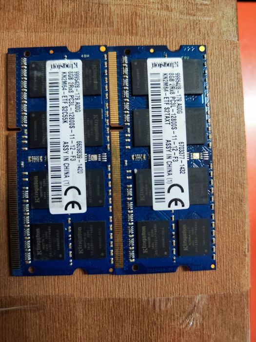 2*sodimm 8gb ddr3 pc3L-12800, 16GB
