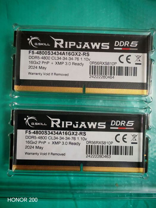 Gskill Ripjaws DDR5 16gb 4800mhz sodimm