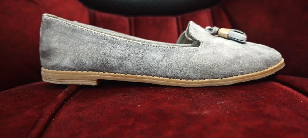 Сиви дамски мокасини
