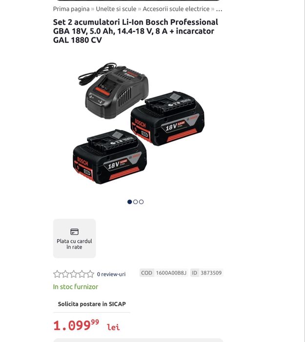 Bosch Professional Starter Set 18V 2x 5.0Ah GAL 1880 CV Nou