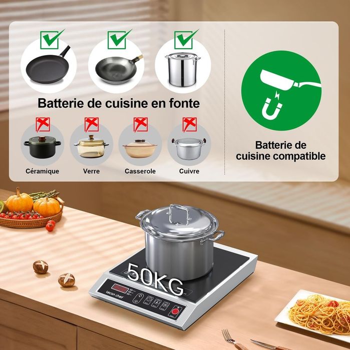 Plită cu Inducție 3500W Portabil Plită Single Timer 24h Oțel Inox – Po