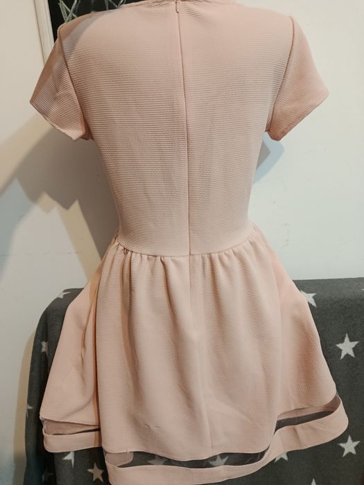 Rochie roz pudra groasa La Redoute romantică mărimea M 38