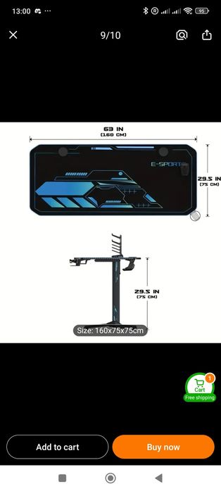 Геймърско бюро 160/75см