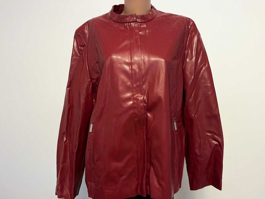 Geaca rosu inchis piele eco, La Strada 3XL - 46