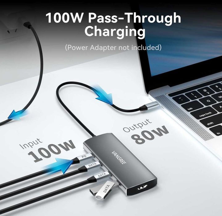 Hub USB C 10Gbps, 3 porturi USB 3.2 Gen 2, HDMI 4K la 60Hz