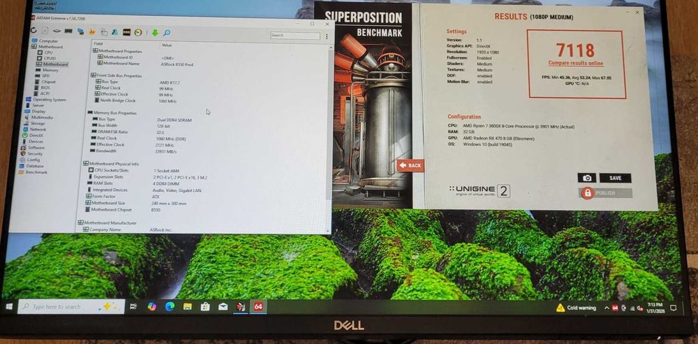 Calculator  gaming ryzen 7 3800x, 32 gb ram , video 8 gb /256 biti