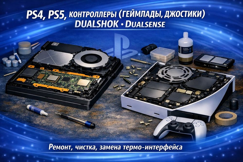 Ремонт и техническое обслуживание Sony PlayStation  (PS4, PS5)