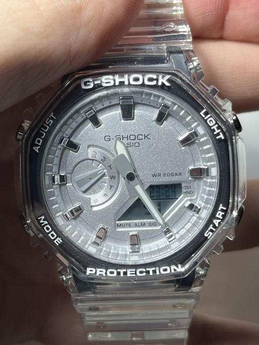 Ceas Casio G-Shock (CasiOak) Transparent / Argintiu (Skeleton)