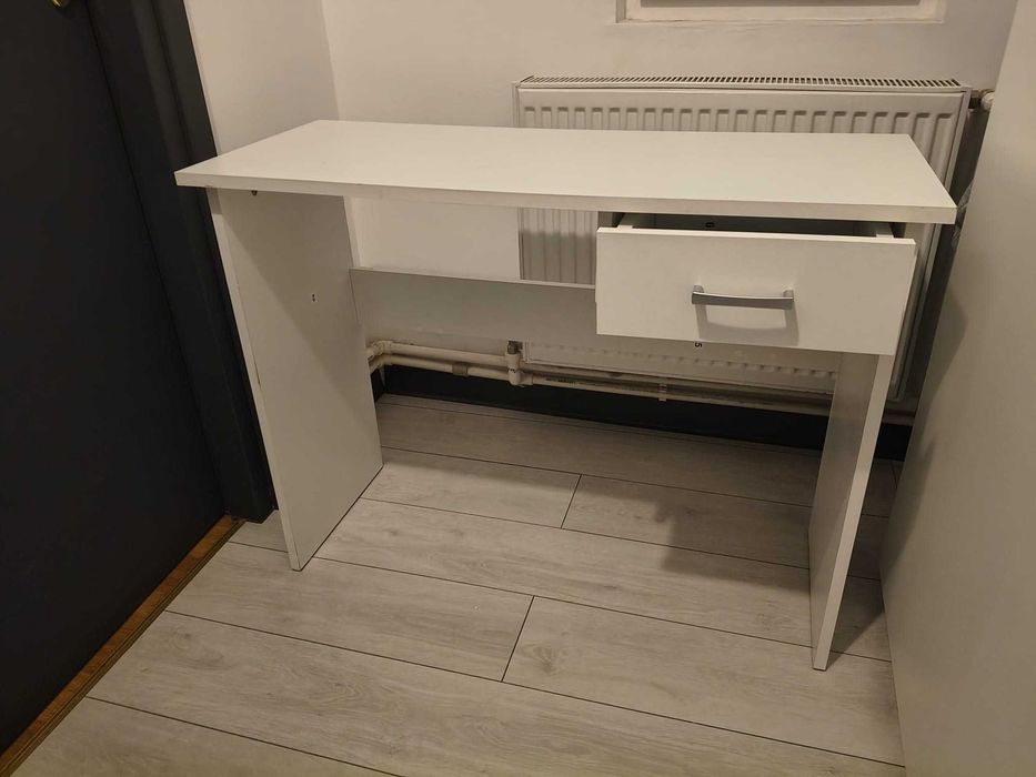 Birou HDF alb lucios 100X30cm 75xm inaltime