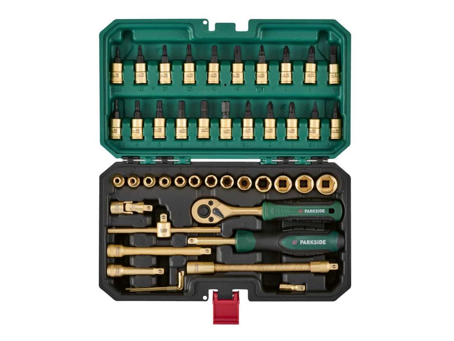 Set biti si chei tubulare de 1/4" - 46 de piese, PREMIUM, otel inalt aliat, supercalitate, editie limitata - bituri aurii, nou, sigilat, din Germania