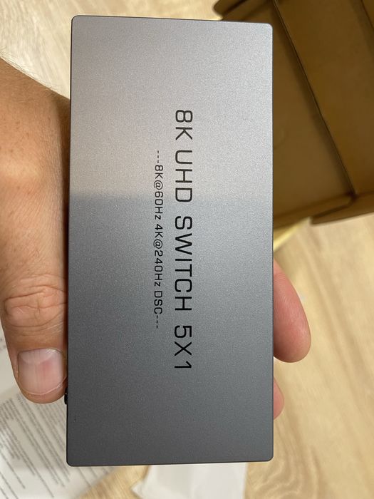 8K HDMI 2.1 Суич 5х1 (4K 120Hz/240Hz) за PS5 / Xbox Series X / PC – ЧИСТО НОВ