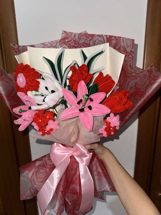 Buchet urias cu flori nemuritoare