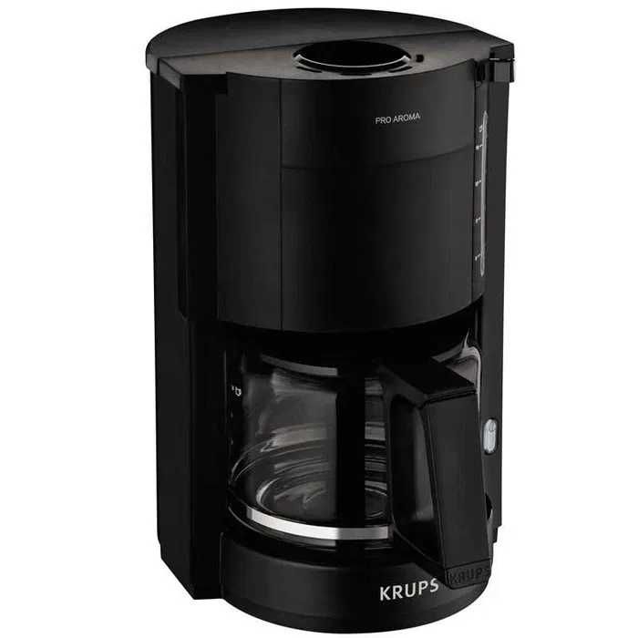 Шварц кафемашина Krups F30908, филтърна кафемашина със стъклена кана, капацитет 1,25 л, черна