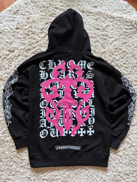 Hanorac Chrome Hearts Pink Dagger -- Negru, Nou, cu eticheta