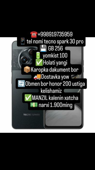 Tecno spark 30pro xolati idial karopka dakumenti bor