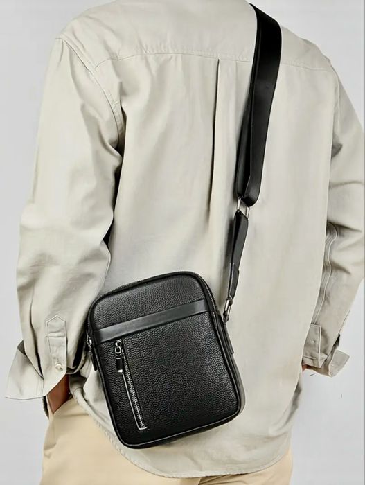 Мъжка кожена чанта с голяма вместимост/Елегантна и Стилна -10%Промоция