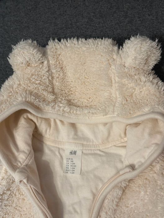 Jacheta din plus alb natur bebe