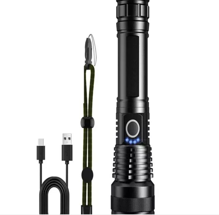 LED chiroq Chiroq Led Zoom P50, USB zaryadlash bilan, 300 m masofa