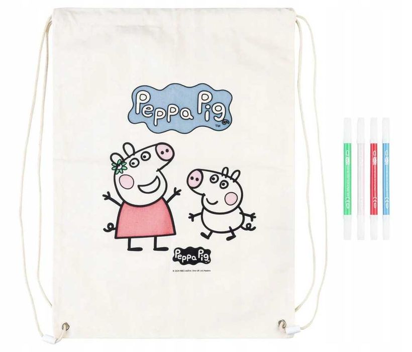 Чанта за оцветяване Peppa Pig с маркери креативна раница Пепа Пиг