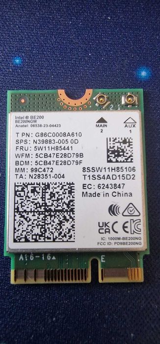 Placuta WiFi 7  si Bluetooth 5.4 Tri Band 2.4G/5G/6GHz WiFi6E