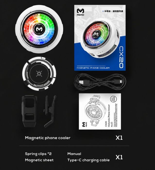Memo CX20 magnitli telefon sovutgich kuller