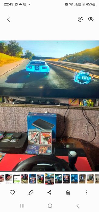 Плейстейшин 3 с рулём и играми!