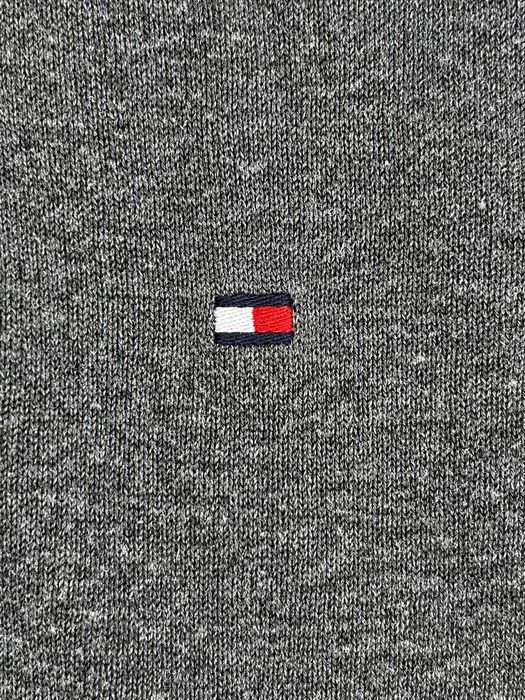 Pulover Tommy Hilfiger bărbați din bumbac și mătase, gri antracit, Mărimea L