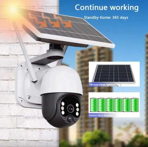 Соларна безжична 4G камера WIFI със соларна батерия и слот за SIM