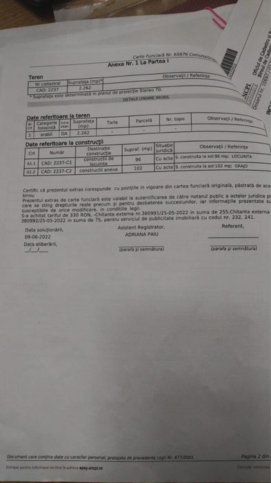 Casa + teren oras Comanesti 2300m2 -  Comision 0