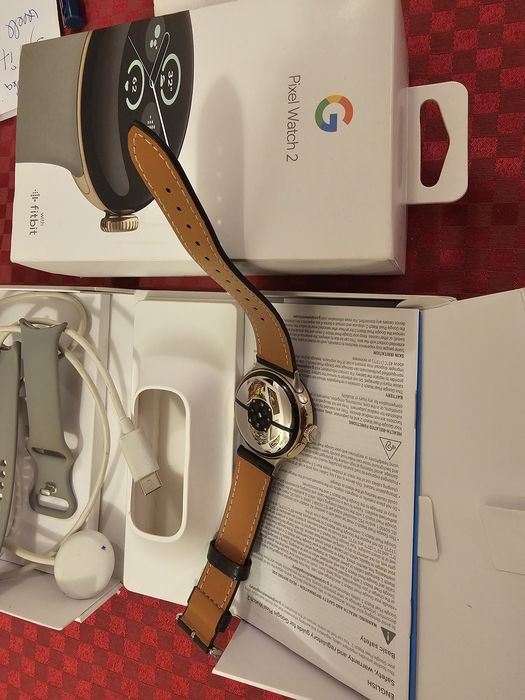 Google Pixel Watch 2 Argintiu – Ca NOU, 2 curele (Piele + Silicon), Full Box