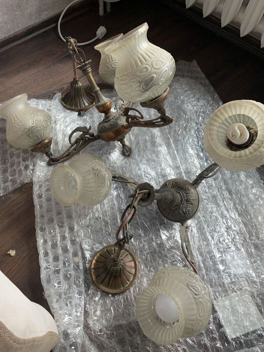 Ретро полилей от месинг и стъкло