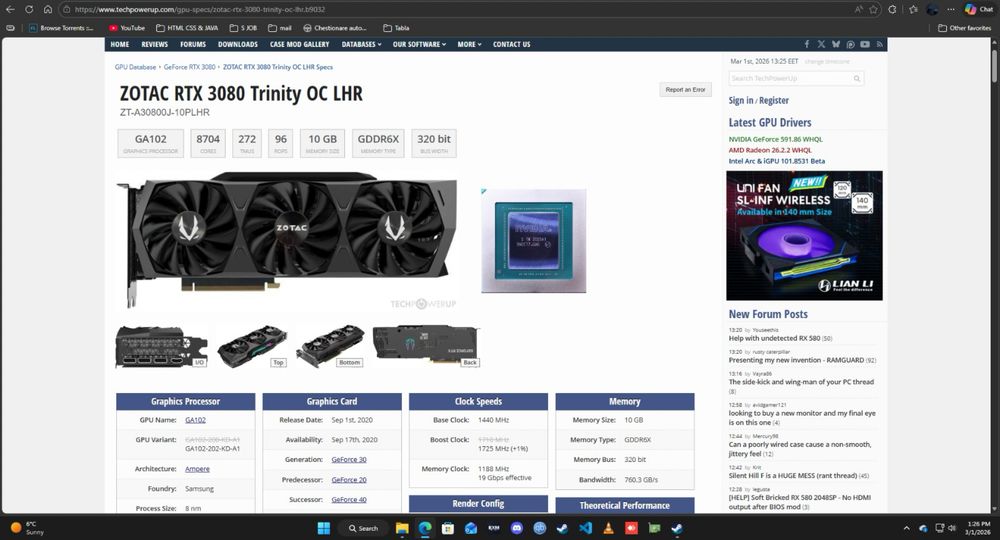 RTX 3080 Trinity OC LHR
