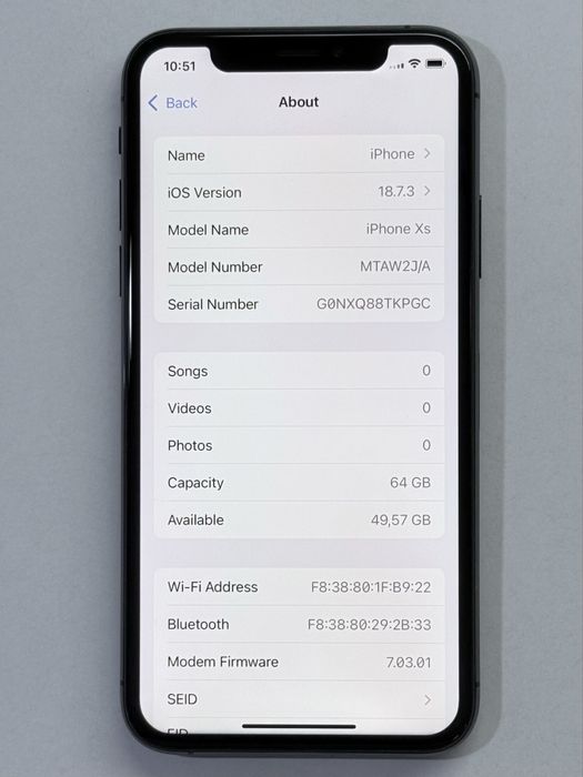 iPhone XS Black 100% battery