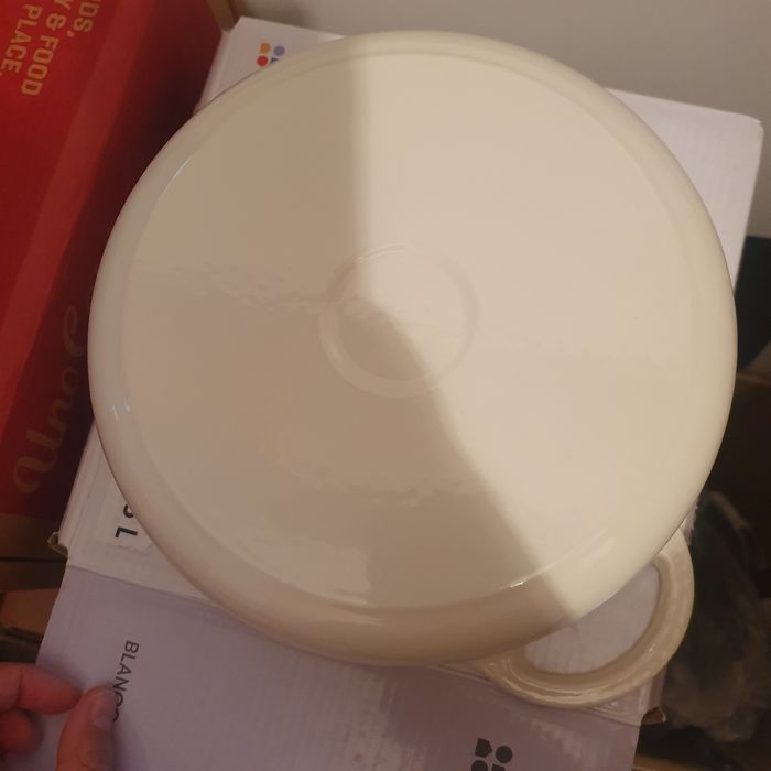 Oala din Fonta Emailata, 2.85L/22cm, alba - Lätt Home