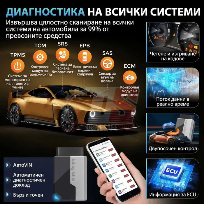 Автодиагностика Kingbolen Ediag Elite