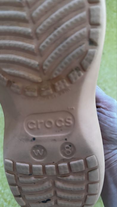 Crocs sabot clasic cu platforma papaya