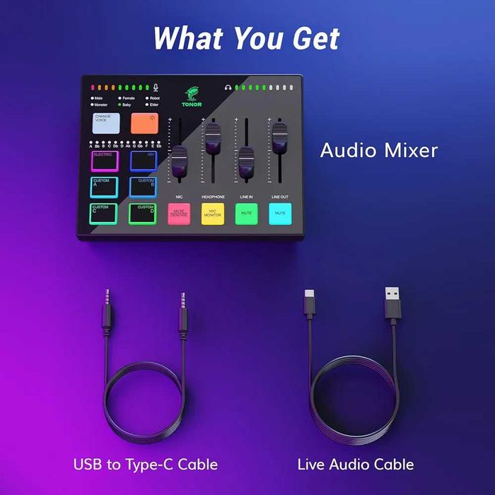 Нов Гейминг аудио интерфейс и миксер TONOR TX310 – RGB, XLR, стрийминг