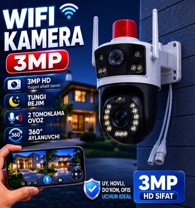 Wi-Fi Kuzatuv Kamerasi 3MP cameralar hikvision ezviz