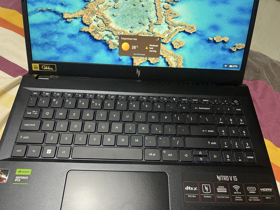 Vând Laptop Gaming Acer Nitro Rtx 4050, 144 HZ